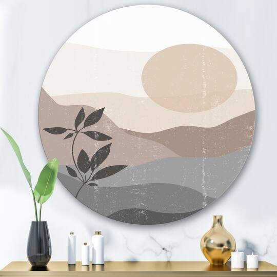 Designart - Minimalist Mountain Landscape At Sunset